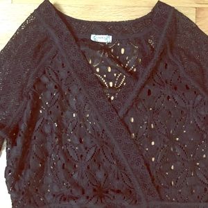 Free People Black Lace Top- new without tags